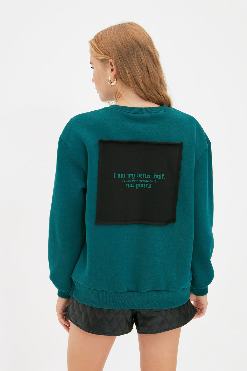 Trendyolmilla Beyaz Baskılı Basic Örme Sweatshirt TWOAW21SW0150