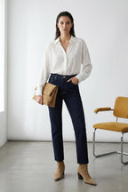 Trendyolmilla Kahverengi Yüksek Bel Paçası Kesikli Comfort/Esnek YENİ Mom Jeans TWOAW26JE00026