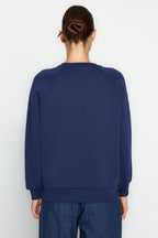 Trendyolmilla Lila Relaxed/Rahat Kalıp Basic Reglan Kol Bisiklet Yaka Örme Sweatshirt TWOAW24SW00104