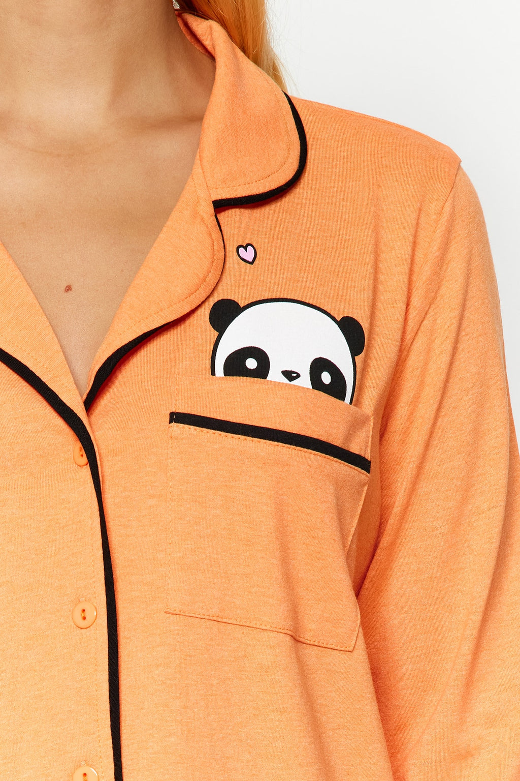 Trendyolmilla Siyah Pamuklu Panda Baskılı Gömlek-Pantolon Örme Pijama Takımı THMAW21PT0245