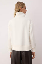 Trendyolmilla Bordo Fermuarlı Polo Yaka Şerit Detaylı Regular/Normal Kesim Örme Sweatshirt TWOAW26SW00034