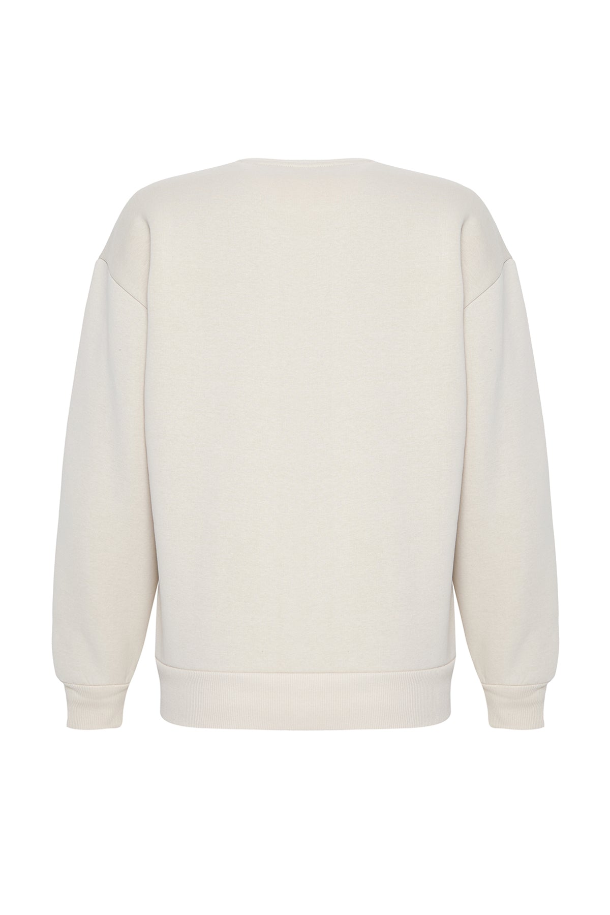 Trendyolmilla Siyah Animal Nakışlı Regular/Normal Kalıp Kalın İçi Polarlı Örme Sweatshirt TWOAW24SW00196