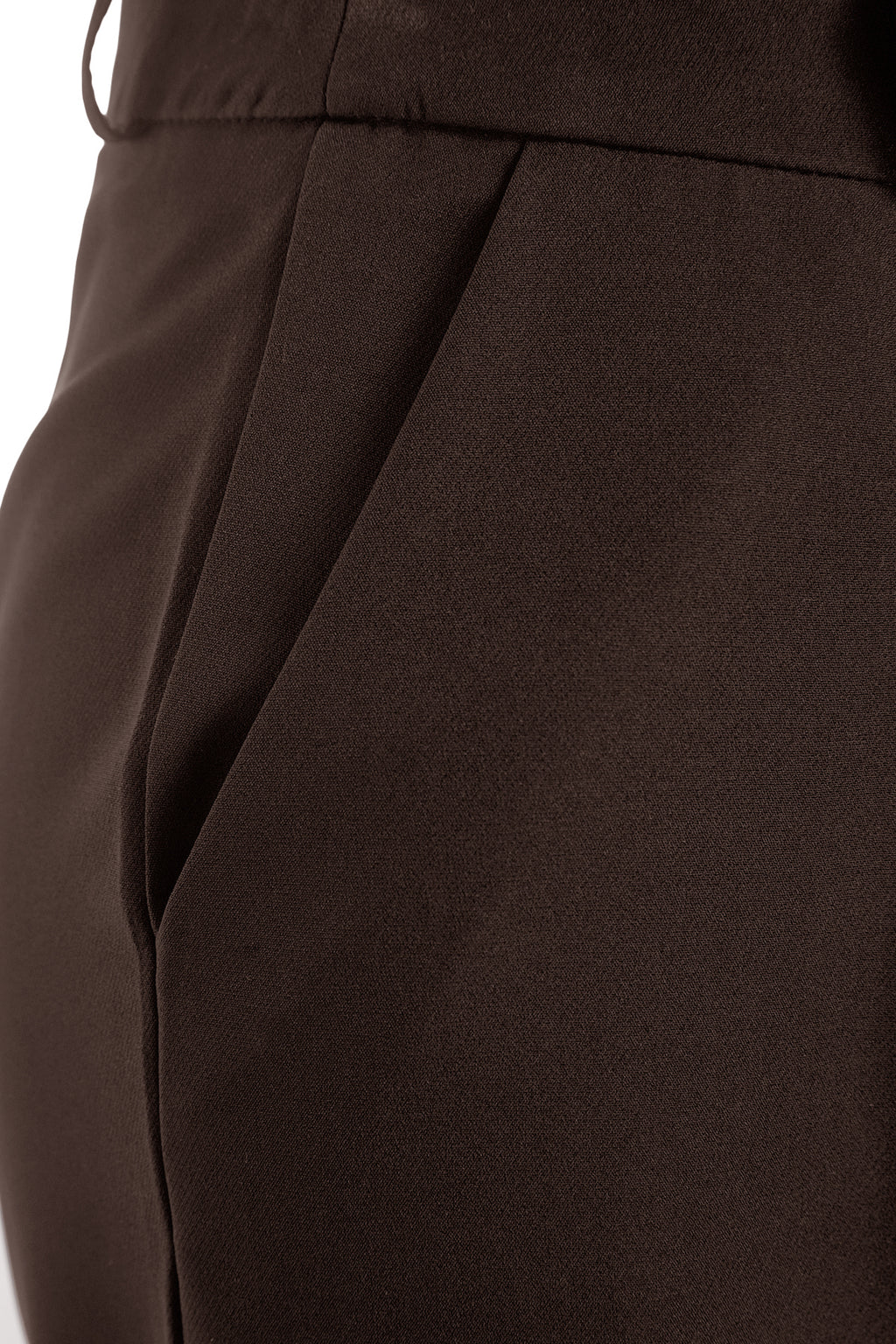 Trendyolmilla Koyu Kahverengi  Kemer Detaylı Wide Leg/Geniş Paça Dokuma Pantolon TWOAW24PL00341