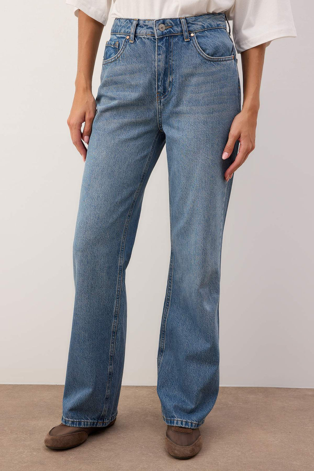 Trendyolmilla Lacivert  Yüksek Bel Wide Leg Jeans TWOAW24JE00089