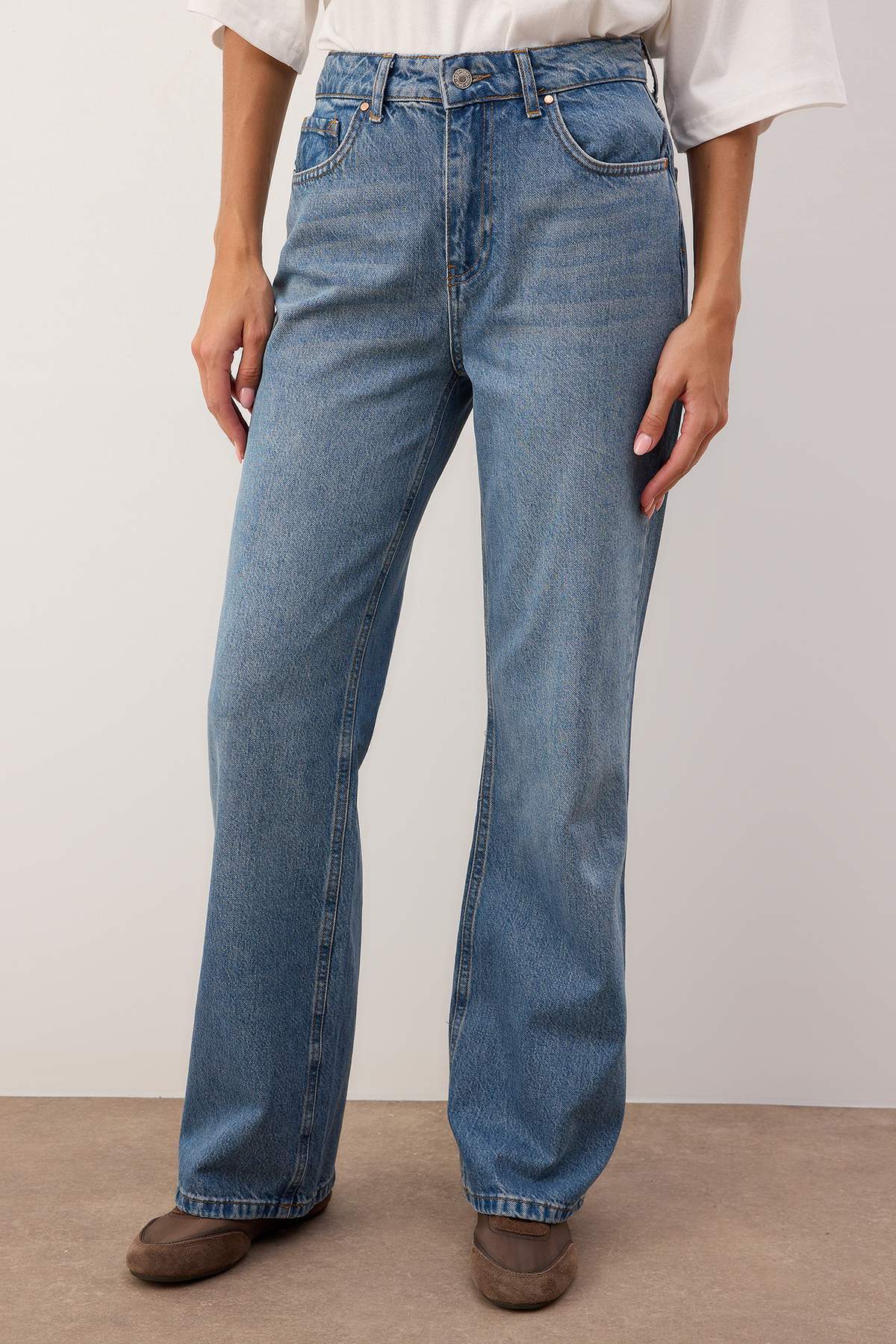 Trendyolmilla Lacivert  Yüksek Bel Wide Leg Jeans TWOAW24JE00089