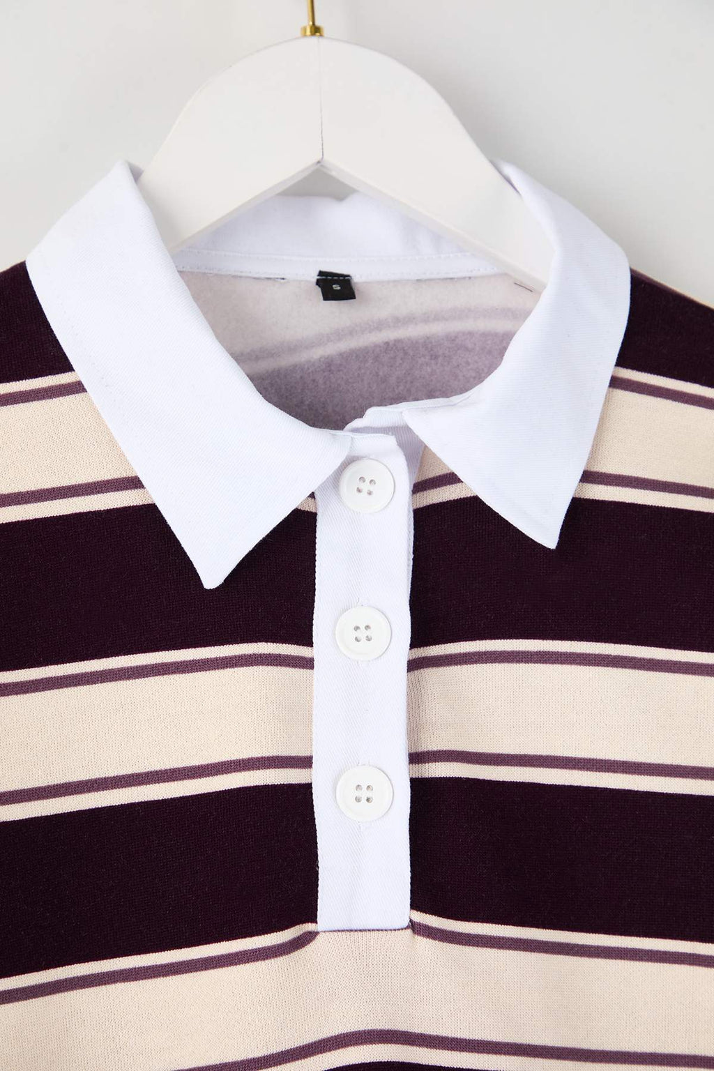 Çok Renkli Çizigli Polo Yaka Oversize/Geniş Kalıp Örme Sweatshirt TWOAW26SW00245