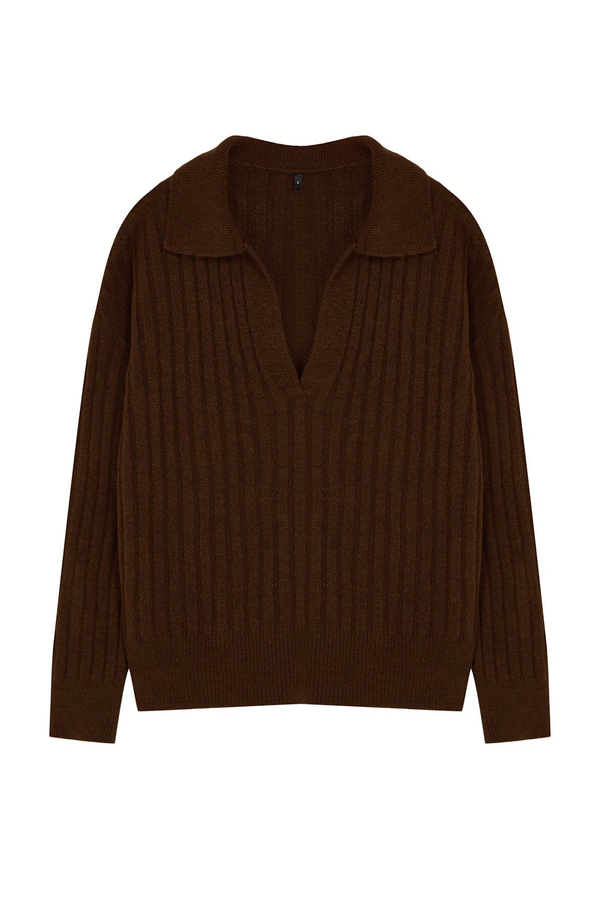 Trendyolmilla Gri Yumuşak Dokulu Polo Yaka Triko Kazak TWOAW24KZ00678