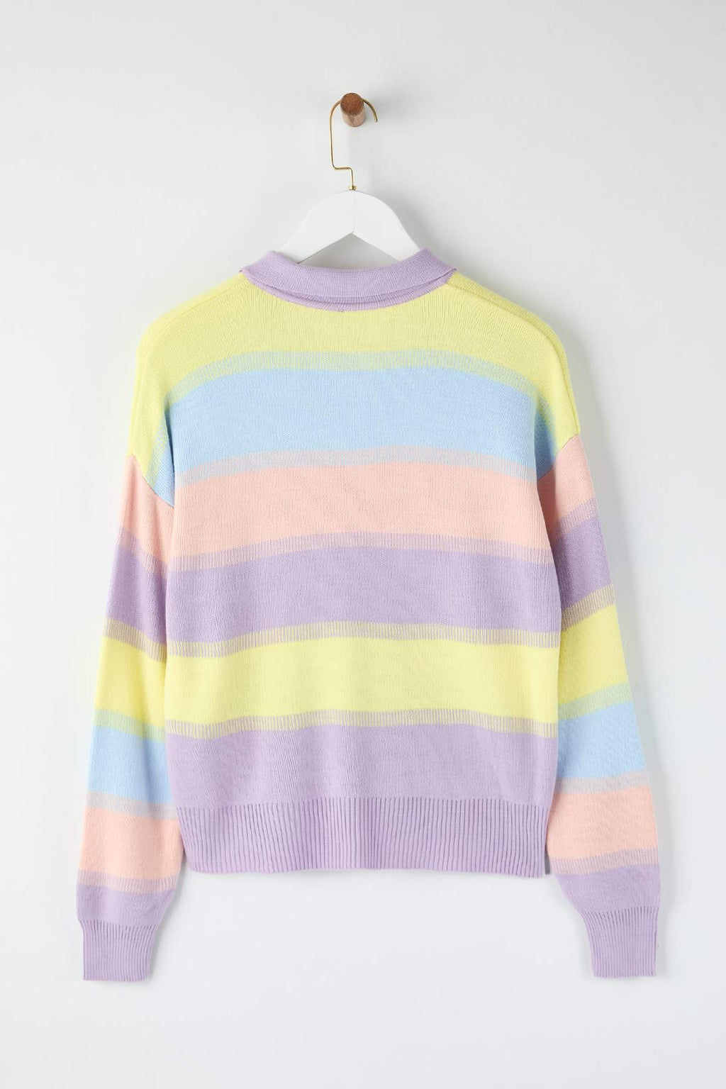 Trendyolmilla Açık Mavi Çizgili Polo Yaka Triko Kazak TWOAW22KZ0193