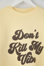 Teen Sarı Kabartma Slogan Baskılı Oversize/Geniş Kalıp Kalın Örme Sweatshirt TWOAW26SW00172