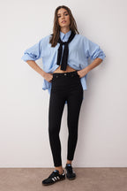 Siyah Vücudu Saran Yüksek Bel Ekstra Esnek Jegging Jeans TWOAW24JE00264
