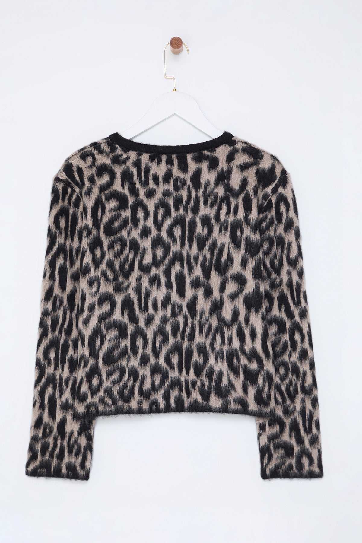 Trendyolmilla Kahverengi Leopar Desenli Triko Hırka TWOAW25HI00378