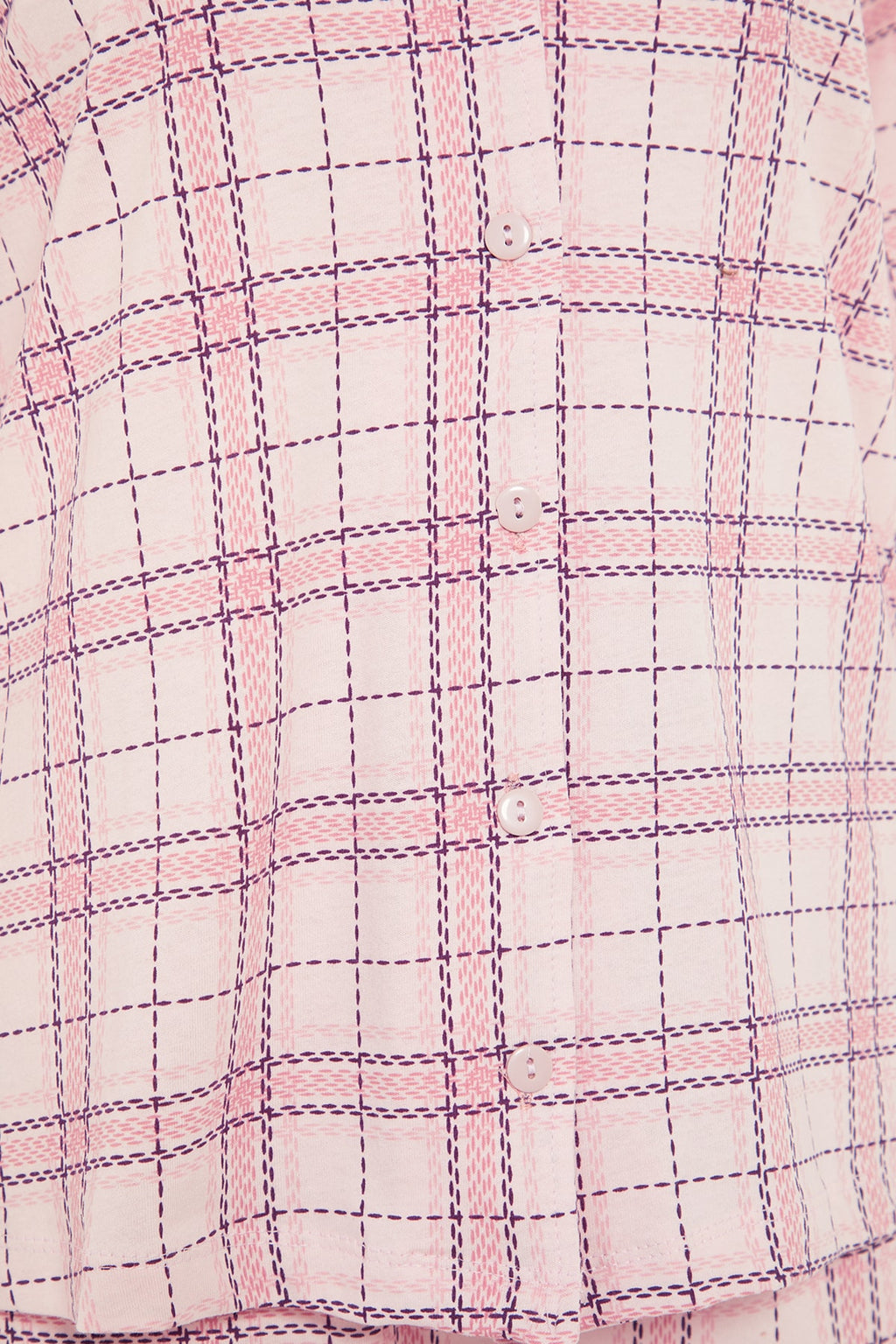 Trendyolmilla Bej %100 Pamuklu Ekoseli Örme Pijama Takımı THMAW20PT0266