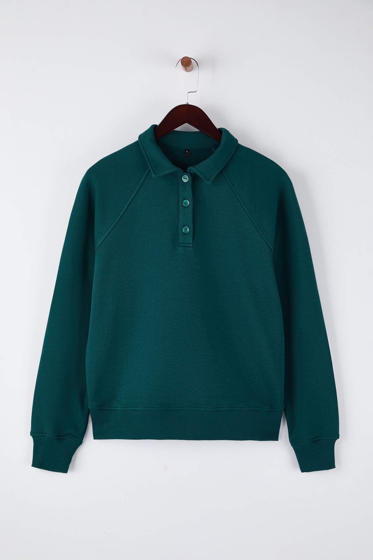 Trendyolmilla Gri Melanj Premium Patlı Regular/Normal Kalıp Kalın İçi Polarlı Örme Sweatshirt TWOAW26SW00208