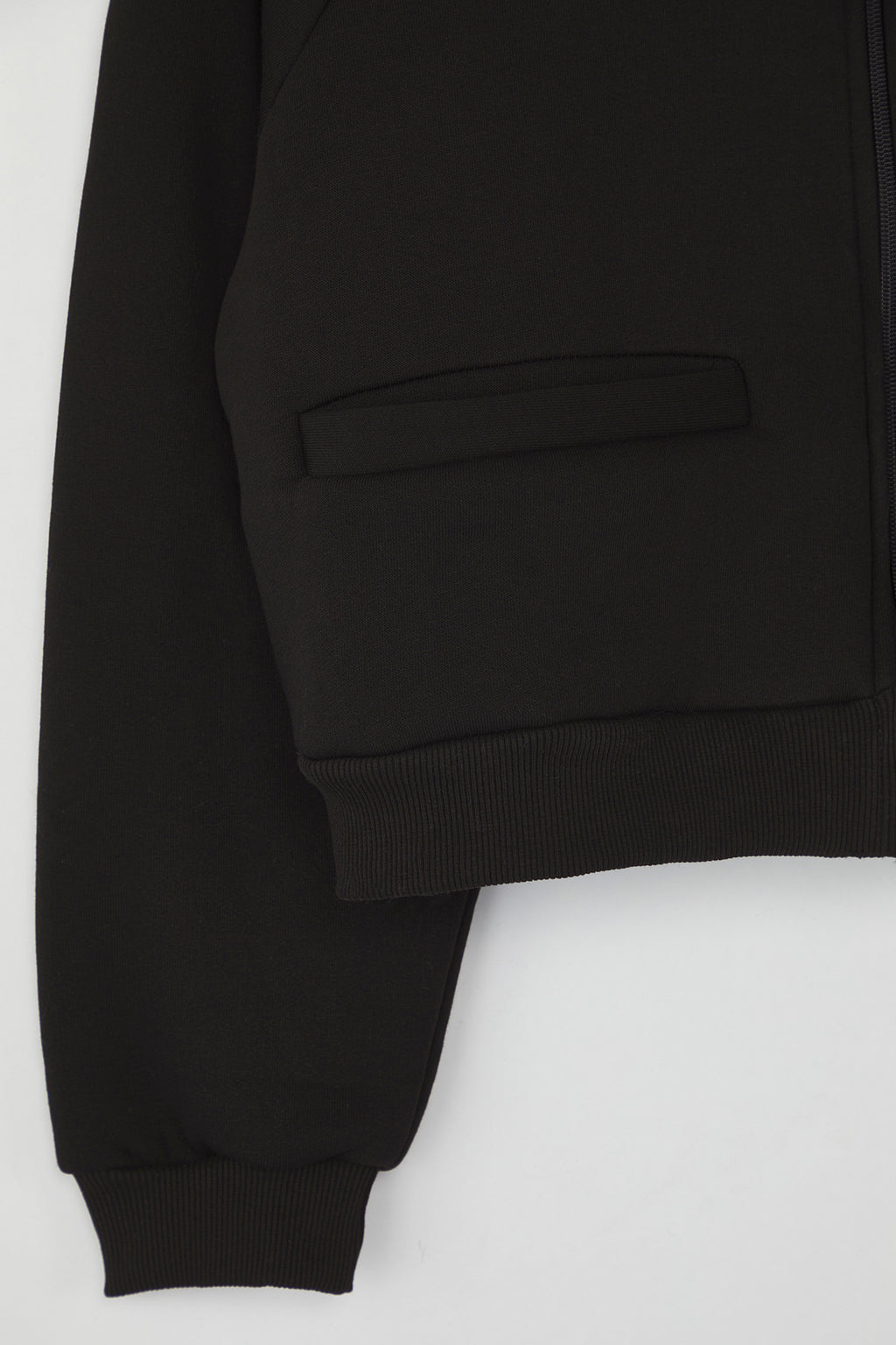 Trendyolmilla Siyah Regular/Normal Kalıp Fermuarlı Dik Yaka Kalın İçi Polarlı Örme Sweatshirt TWOAW26SW00017