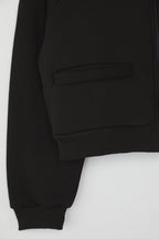Trendyolmilla Siyah Regular/Normal Kalıp Fermuarlı Dik Yaka Kalın İçi Polarlı Örme Sweatshirt TWOAW26SW00017