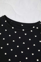Trendyolmilla Siyah %100 Pamuklu Puantiye ve Kalpli Örme Pijama Takımı THMAW25PT00039