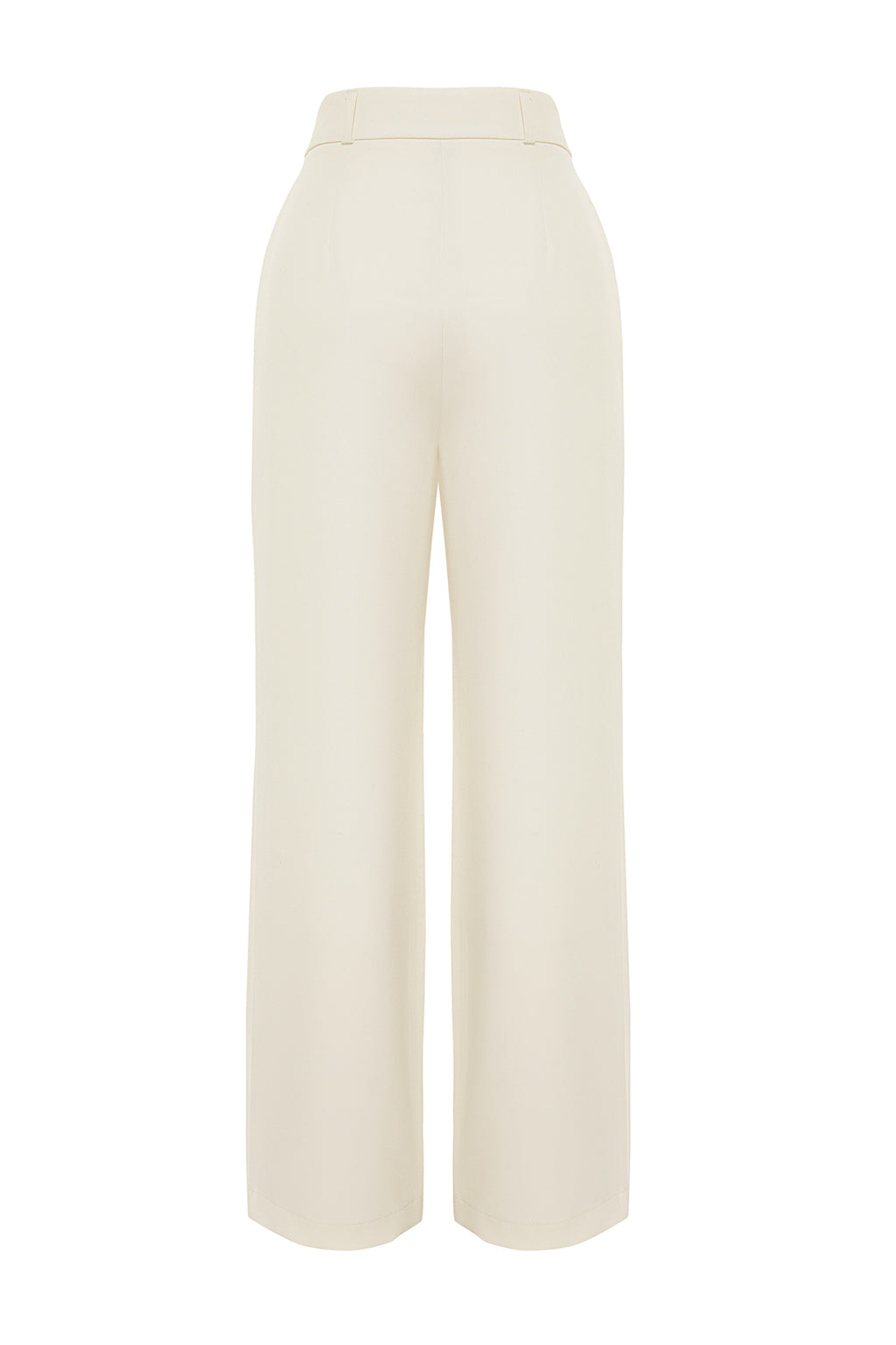 Trendyolmilla Ekru Yüksek Bel Wide Leg/Geniş Paça Pilili Dokuma Kumaş Pantolon TWOAW21PL0076
