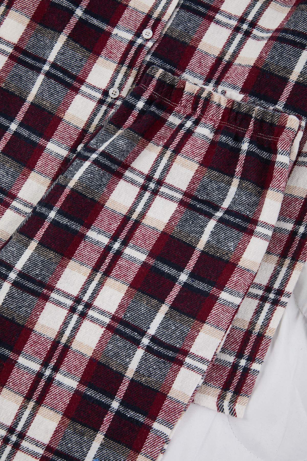 Trendyolmilla Çok Renkli Pamuklu Ekoseli Kışlık Kalın Flanel Dokuma Pijama Takımı THMAW26PT00175