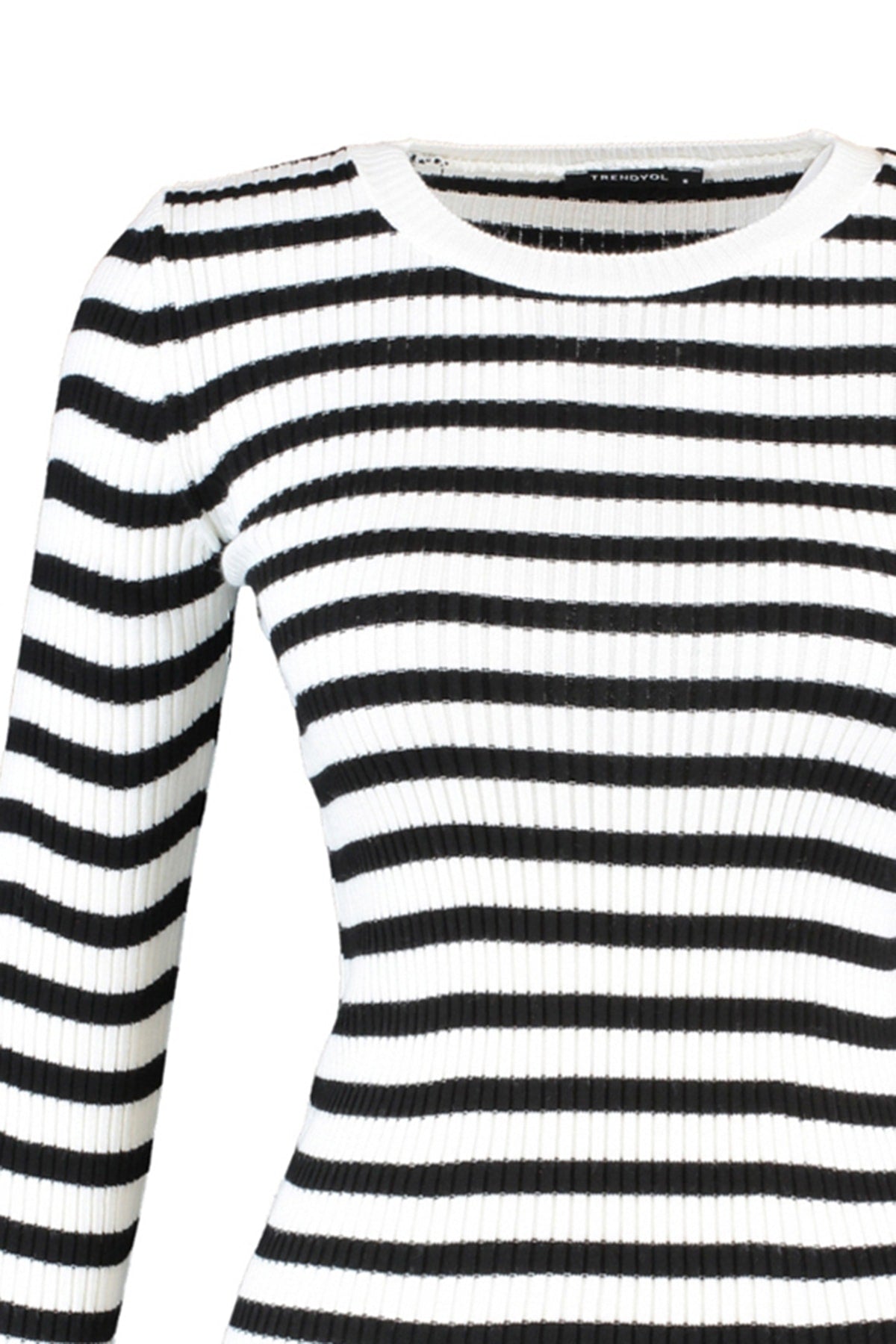 Trendyolmilla Lacivert Basic Çizgili Triko Kazak TWOAW21KZ0942