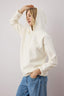 Trendyolmilla Ekru Kapüşonlu Kalın İçi Polarlı Örme Sweatshirt TWOAW26SW00129