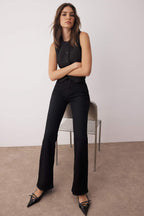 Trendyolmilla Koyu Mavi Yüksek Bel Comfort/Esnek Comfort Flare Jeans TWOAW26JE00049