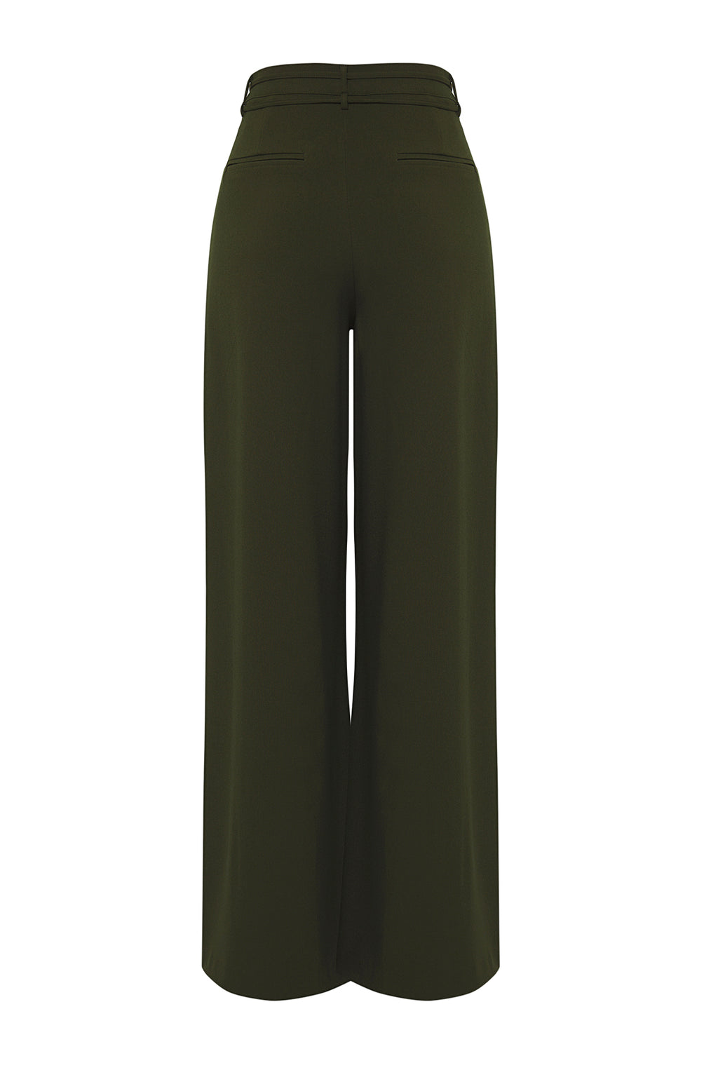 Limited Edition Haki Wide Leg Extra Geniş Paça Kuşaklı Dokuma Pantolon TWOSS25PL00082