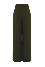 Limited Edition Haki Wide Leg Extra Geniş Paça Kuşaklı Dokuma Pantolon TWOSS25PL00082