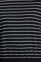 Siyah 2 İplik Bisiklet Yaka Çizgili Regular Örme Sweatshirt TWOAW25SW00324