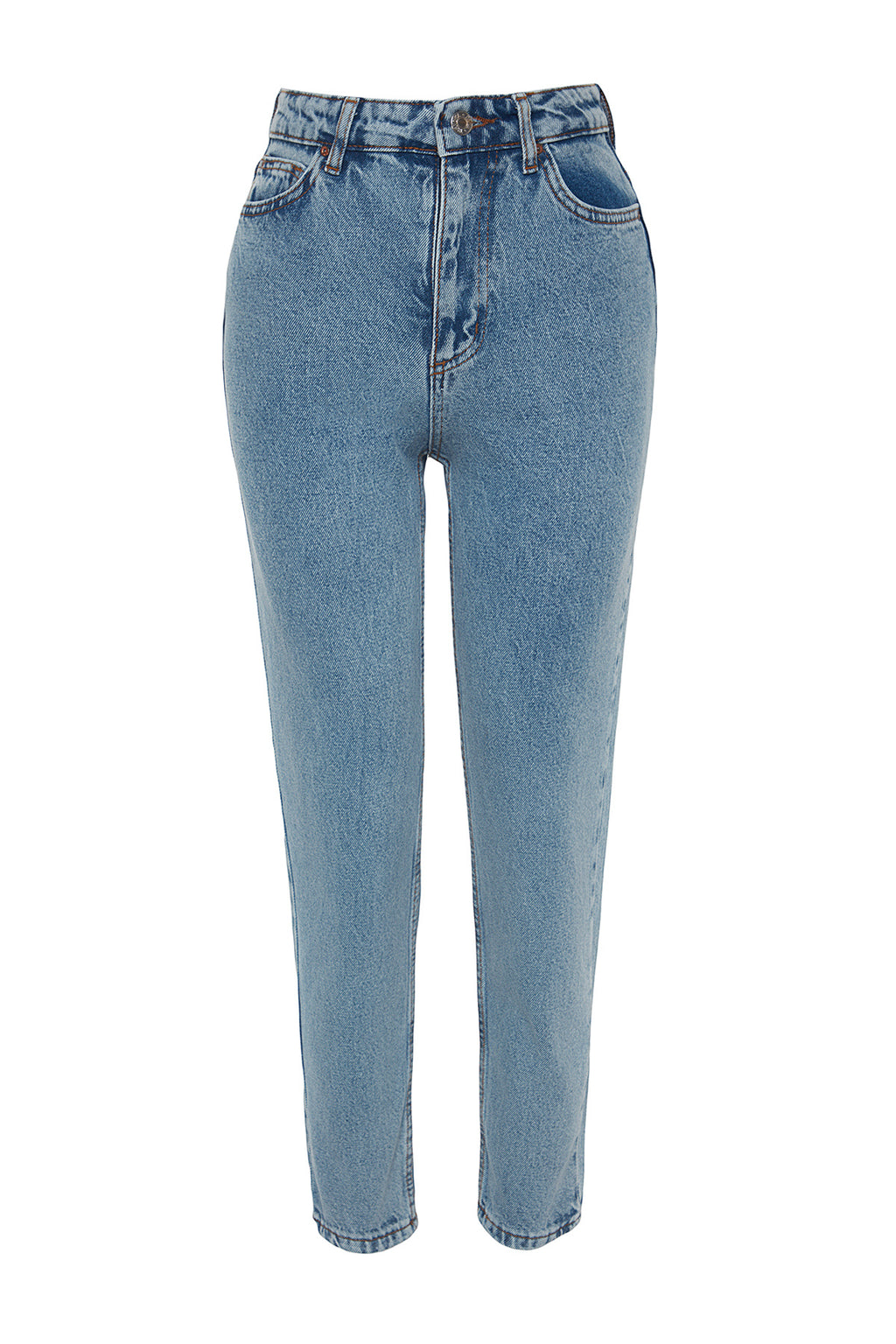 Trendyolmilla Siyah Yüksek Bel Mom %100 Pamuk Non-Stretch Jeans TWOSS23JE00067