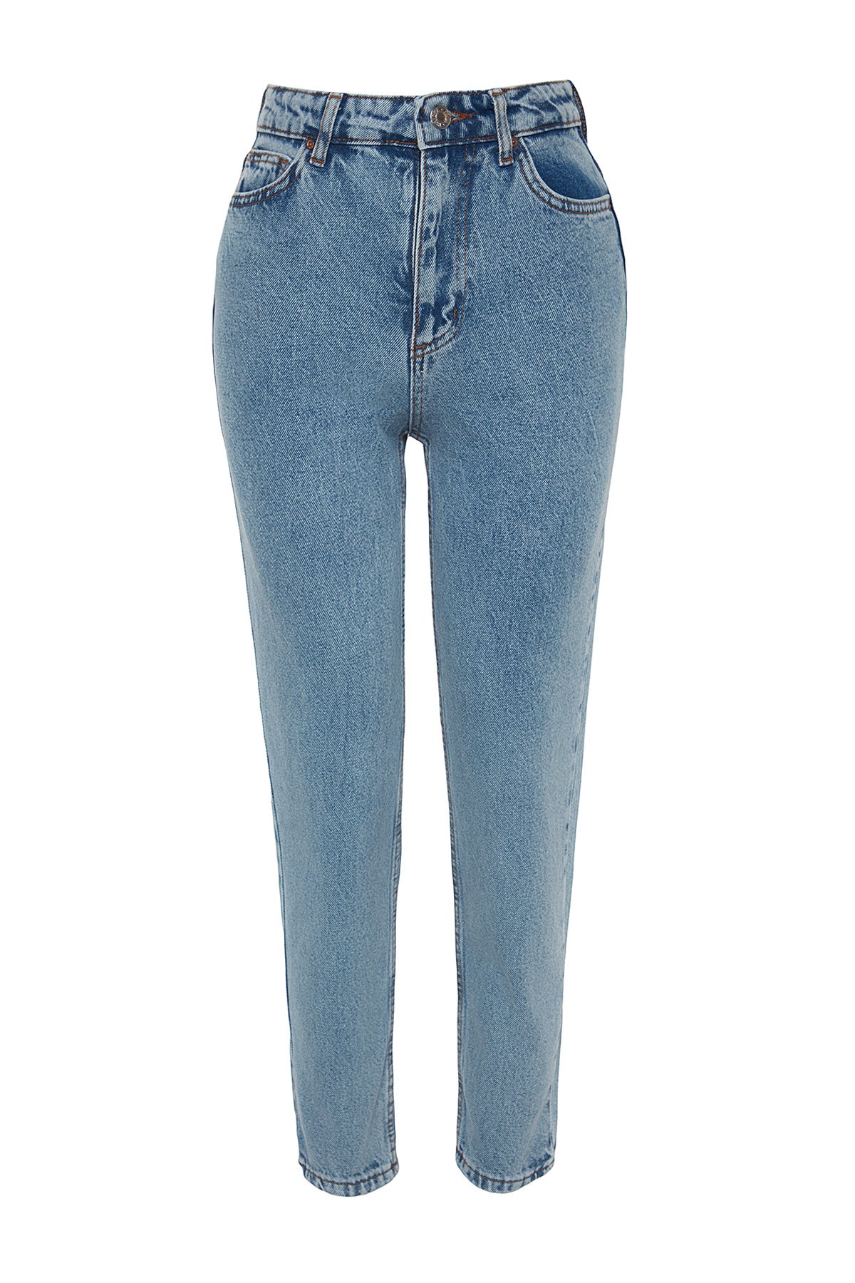 Trendyolmilla Siyah Yüksek Bel Mom %100 Pamuk Non-Stretch Jeans TWOSS23JE00067