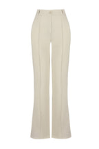 Trendyolmilla Vizon Straight/Düz Kesim Yüksek Bel Nervür Dikişli Dokuma Pantolon TWOSS21PL0093