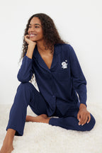Trendyolmilla Bordo %100 Pamuklu Penguen Baskılı Örme Pijama Takımı THMAW23PT00151
