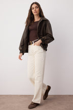 Trendyolmilla Kahverengi  Yüksek Bel Wide Leg Jeans TWOAW24JE00274