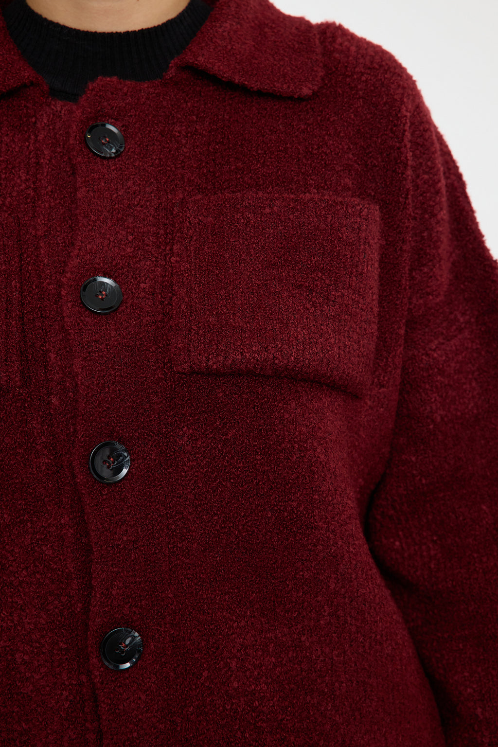 Trendyolmilla Bordo Yumuşak Dokulu Mont Görünümlü Triko Hırka TWOAW25HI00162