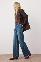 Trendyolmilla Lacivert  Yüksek Bel Wide Leg Jeans TWOAW24JE00089