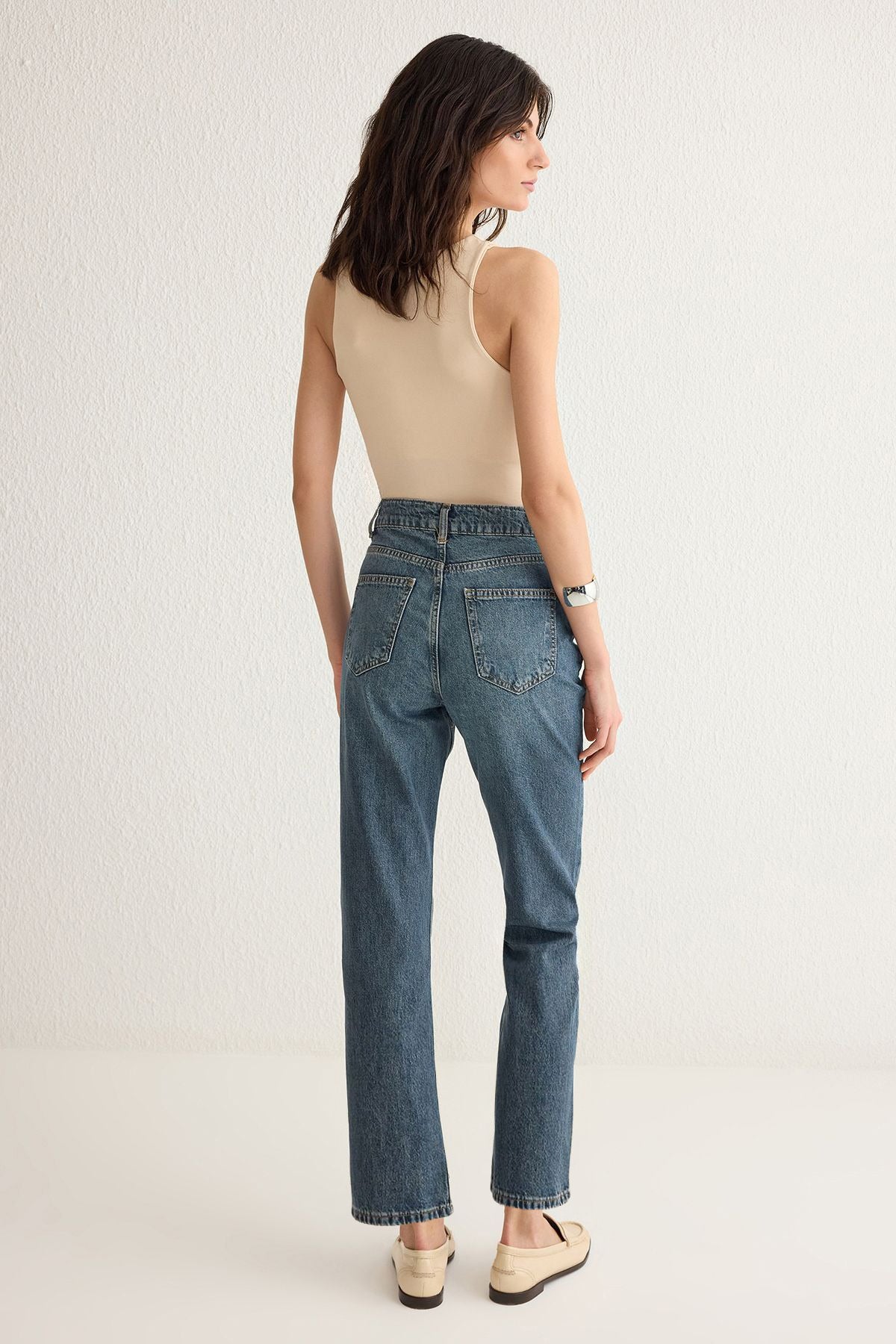 Trendyolmilla Açık Mavi  Yüksek Bel Straight Jeans TWOSS25JE00106