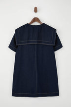 Mavi Bebe Yaka Detaylı %100 Pamuk Mini Denim Elbise TWOSS26EL00041