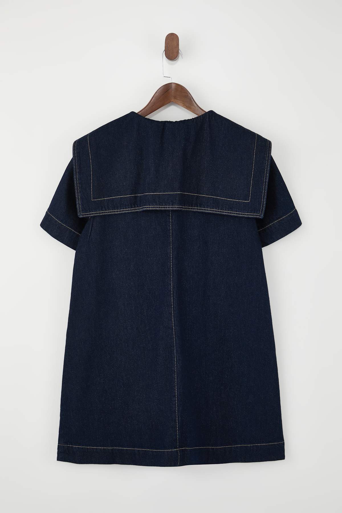 Mavi Bebe Yaka Detaylı %100 Pamuk Mini Denim Elbise TWOSS26EL00041