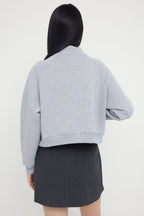 Trendyolmilla Siyah Regular/Normal Kalıp Fermuarlı Dik Yaka Kalın İçi Polarlı Örme Sweatshirt TWOAW26SW00017