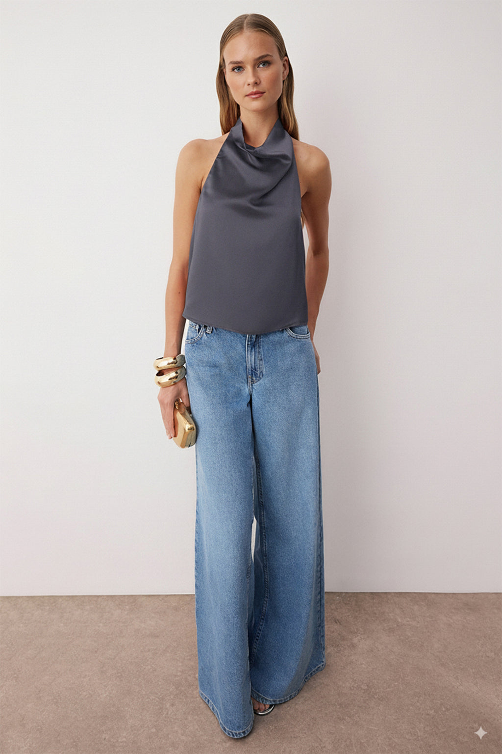 Trendyolmilla Siyah-Beyaz Animal Zebra Desenli Saten Degaje Party Bluz TPRAW26BZ00003