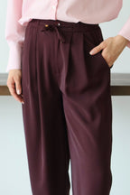 Trendyolmilla Mürdüm Şalvar/Harem Bağcıklı Pantolon TWOSS25PL00126