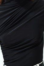 Trendyolmilla Mürdüm Büzgülü Kare Yaka Vücuda Oturan Esnek Örme Bluz TWOSS24BZ00487