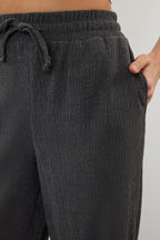 Premium Antrasit Wide Leg Esnek Örme Pantolon TWOSS24PL00054