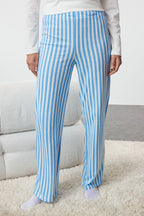 Trendyolmilla Mint %100 Pamuklu Çizgili Ayıcıklı Örme Pijama Takımı THMAW25PT00171