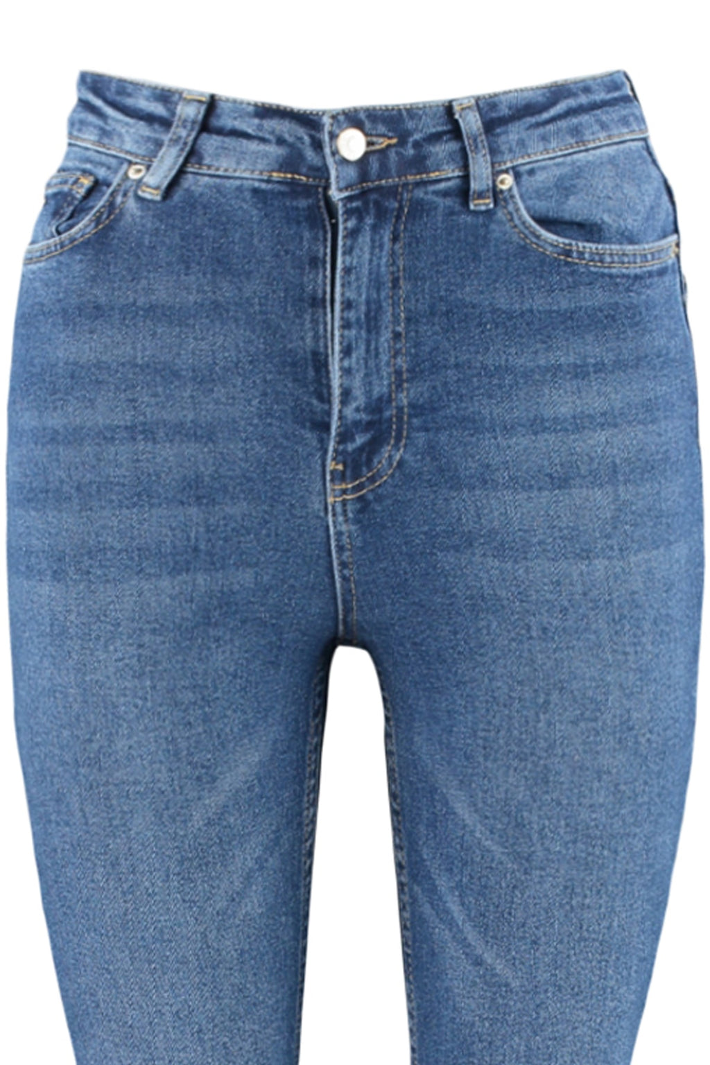Trendyolmilla More Sustainable Koyu Mavi Yüksek Bel Orta Esnek Flare İspanyol Paça Jeans TWOSS23JE00063
