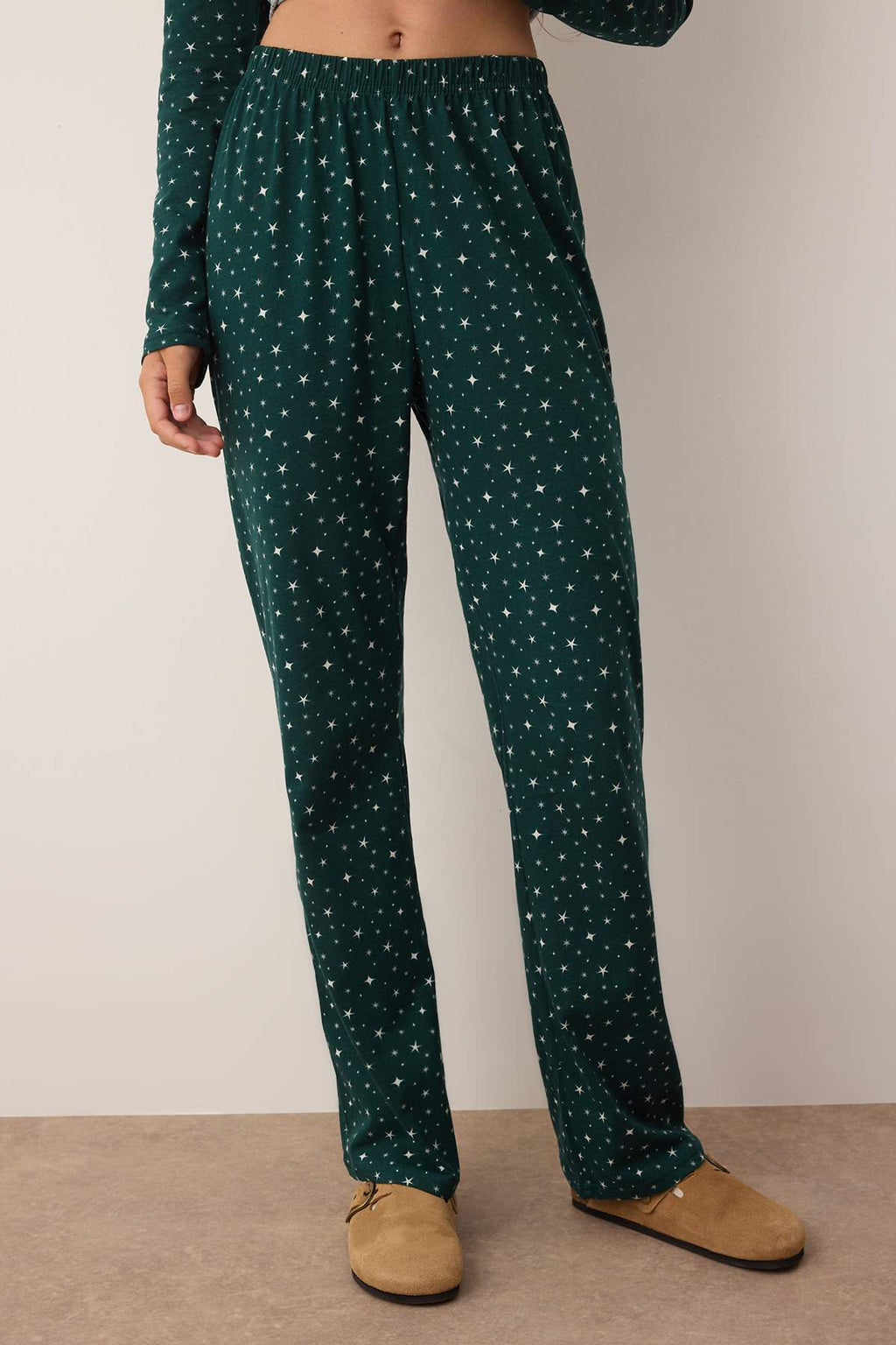 Trendyolmilla Lacivert %100 Pamuklu Galaksi Desenli Örme Pijama Takımı THMAW25PT00097