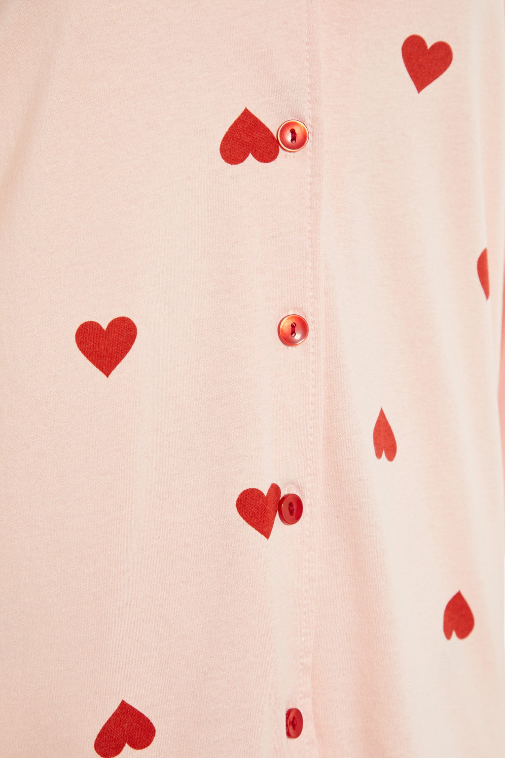 Trendyolmilla Kırmızı %100 Pamuklu Kalpli Örme Pijama Takımı THMAW21PT0548