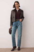 Trendyolmilla Gri Yüksek Bel Boru Paça Yeni Straight Jeans TWOAW26JE00060