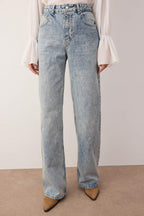 Trendyolmilla Mavi Yüksek Bel Bel Wide Leg Jeans TWOAW26JE00079
