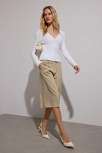 Limited Edition Ekru Yumuşak Dokulu Crop Triko Hırka TWOAW26HI00244